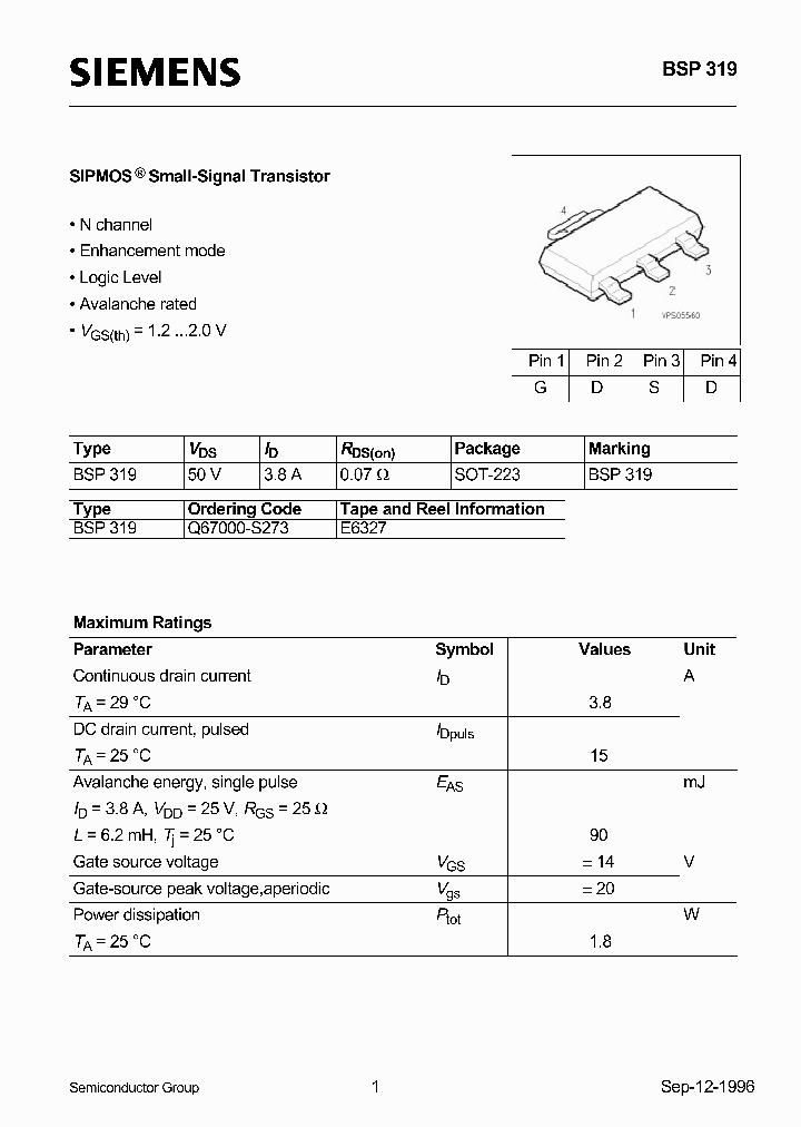 BSP319_393070.PDF Datasheet