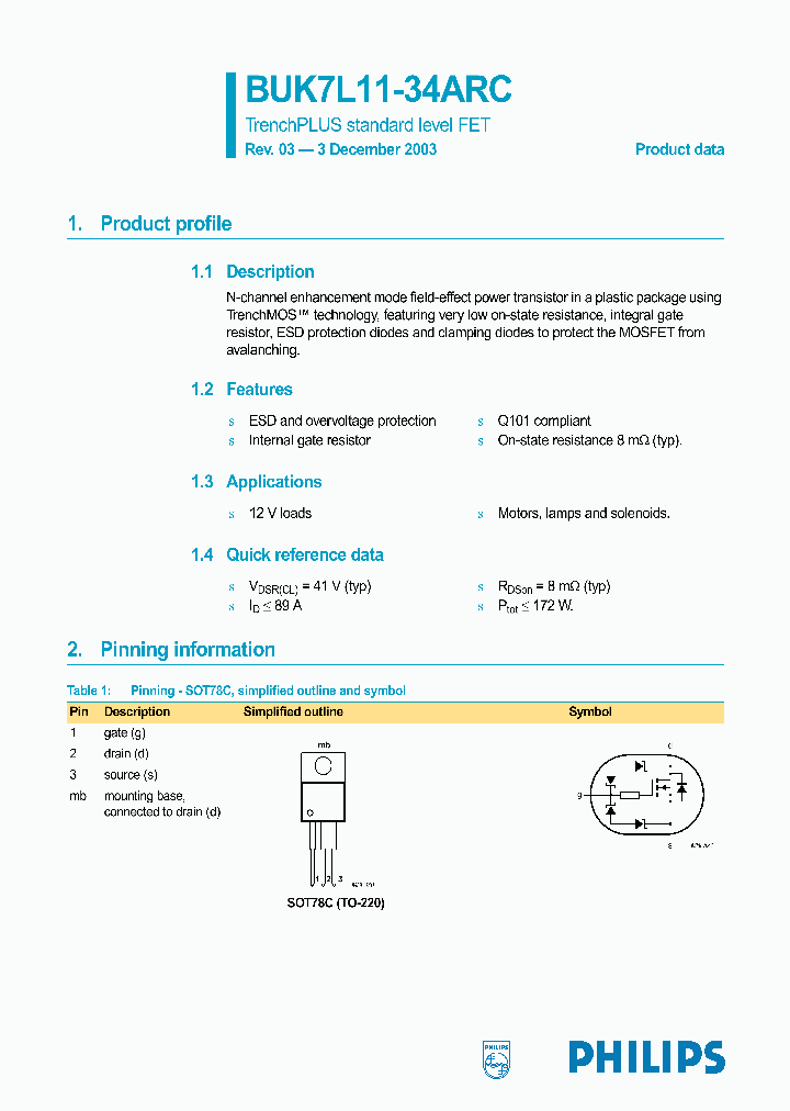 BUK7L11-34ARC_391632.PDF Datasheet