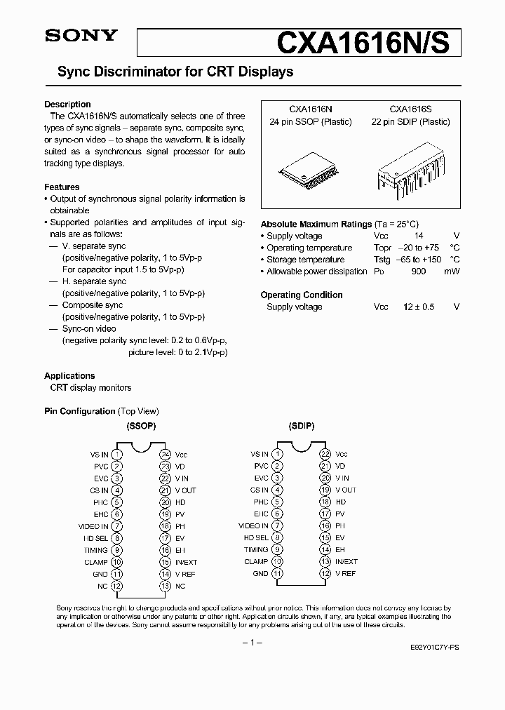 CXA1616S_416953.PDF Datasheet