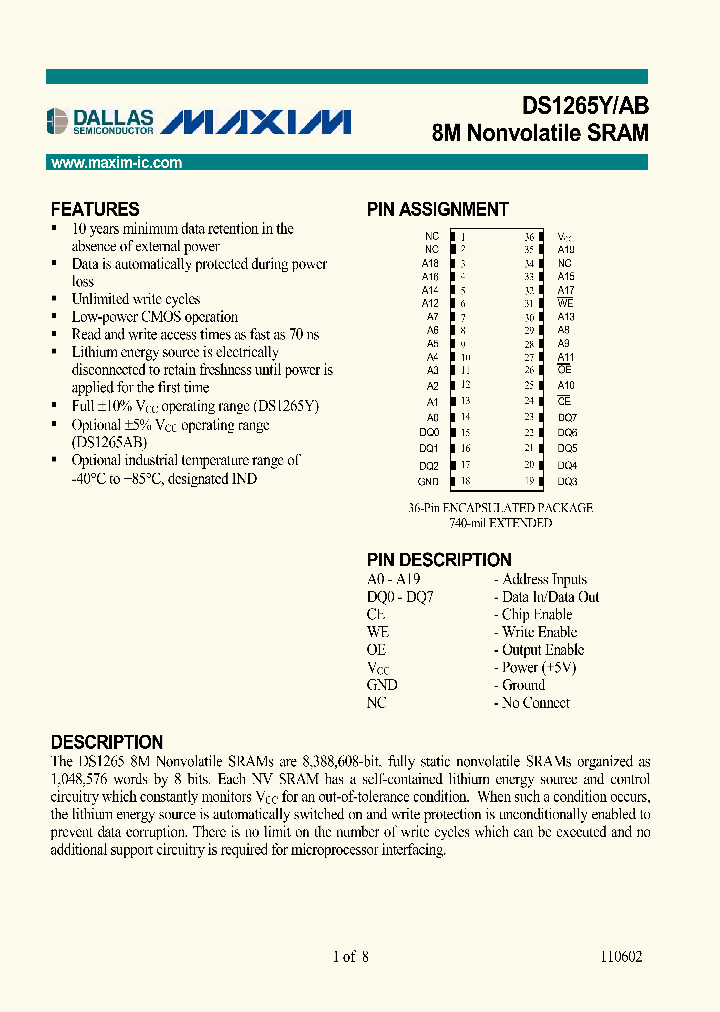 DS1265Y_394853.PDF Datasheet