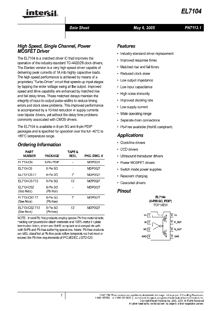 EL7104CSZ-T13_408109.PDF Datasheet