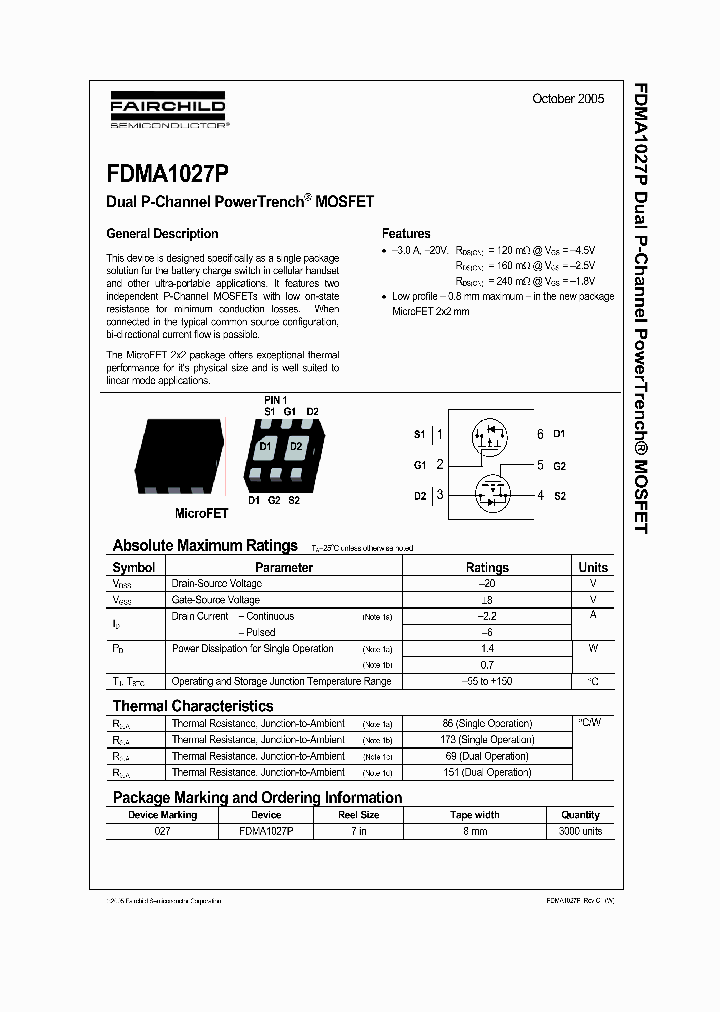 FDMA1027P_429670.PDF Datasheet