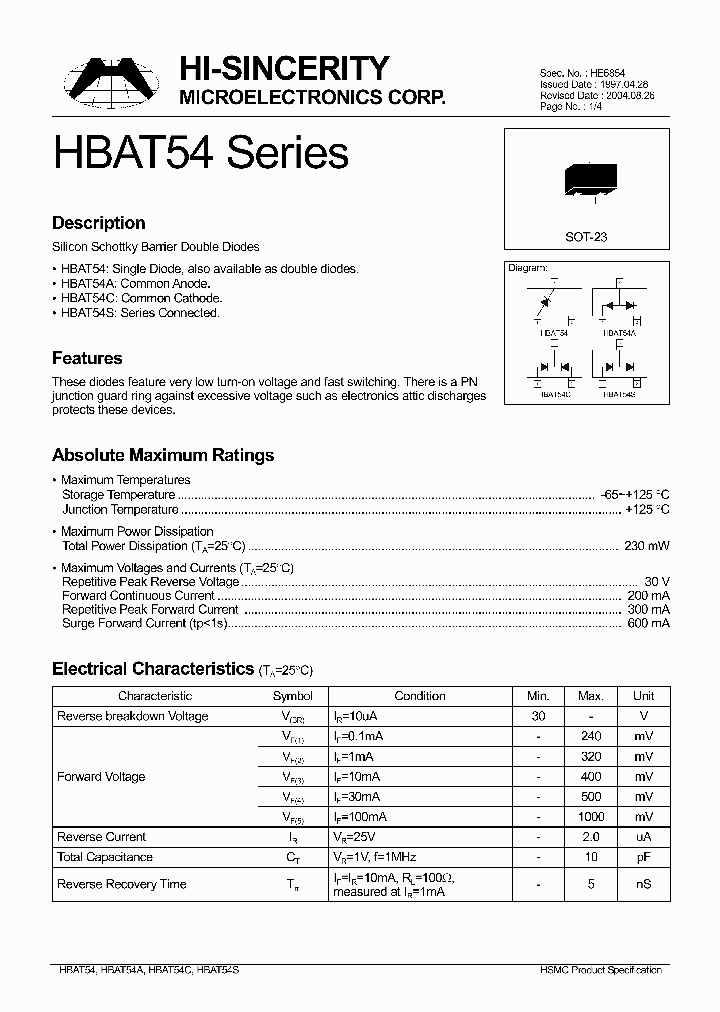HBAT54X_425576.PDF Datasheet