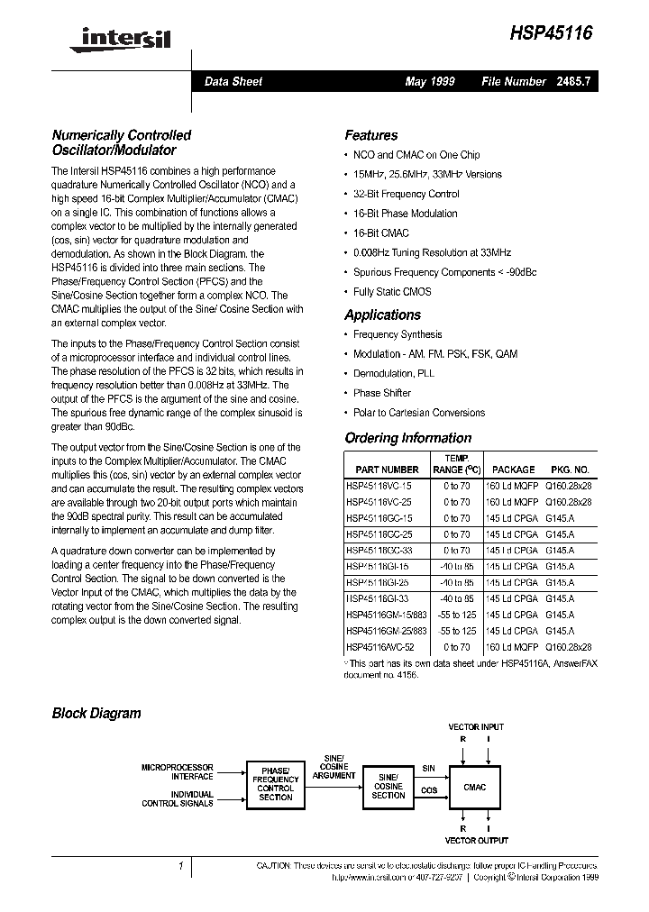 HSP45116_98539.PDF Datasheet