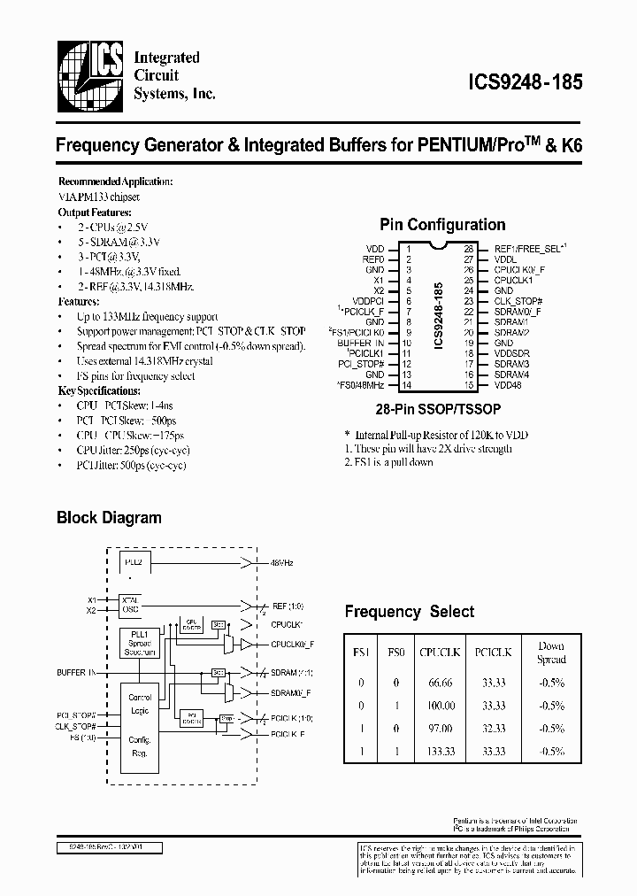 ICS9248-185_432074.PDF Datasheet