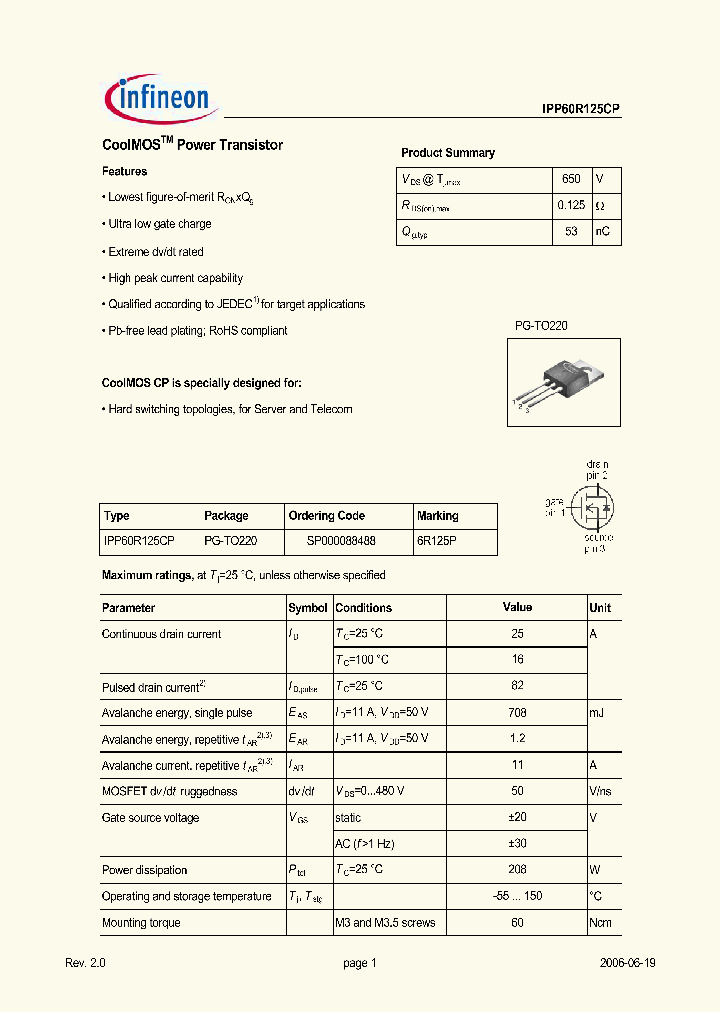 IPP60R125CP_395373.PDF Datasheet