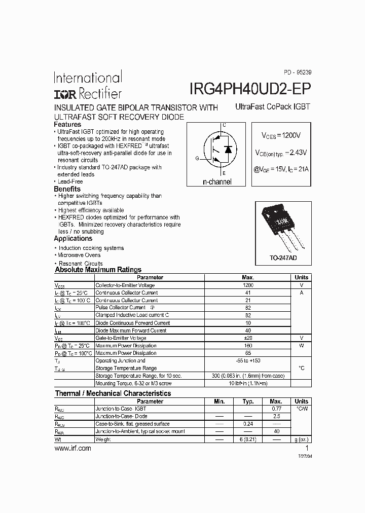 IRG4PH40UD2-EP_406049.PDF Datasheet