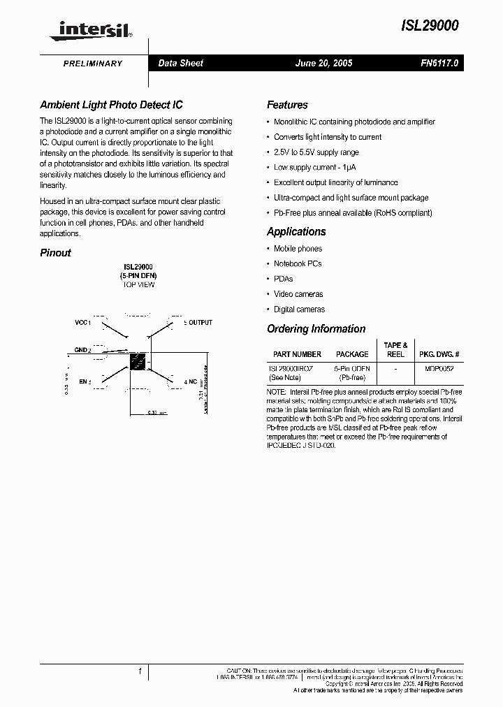 ISL29000_425986.PDF Datasheet