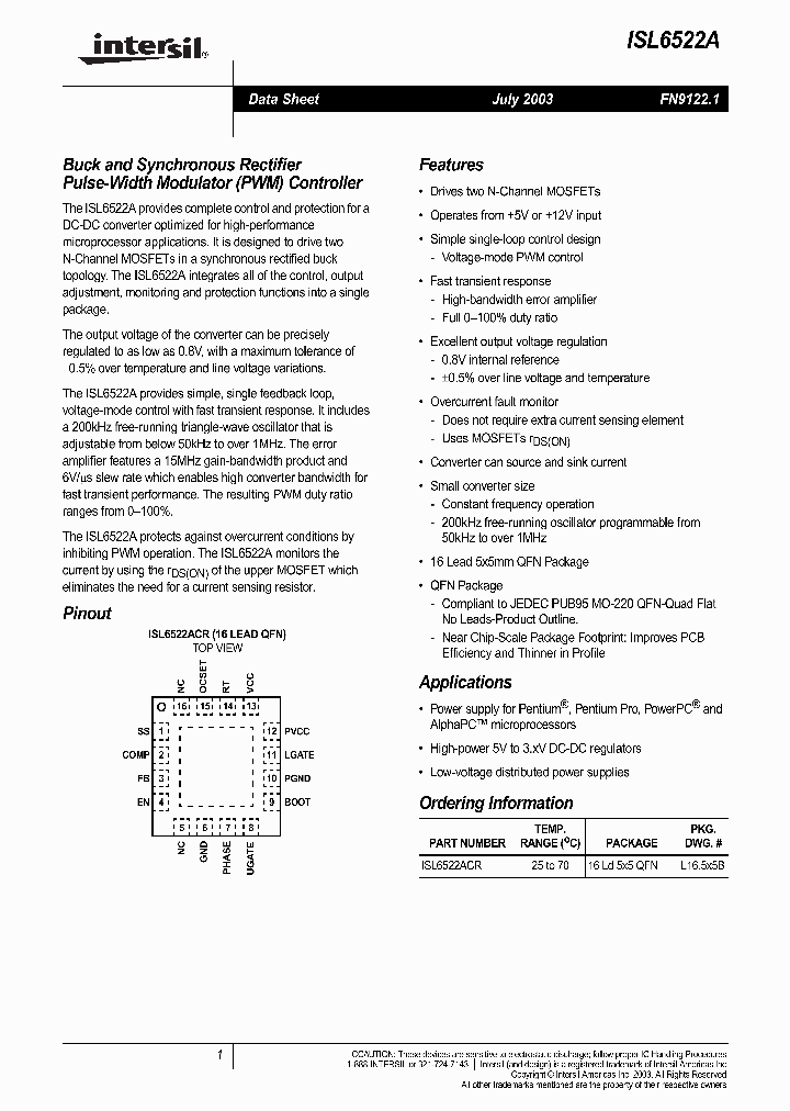 ISL6522ACR_424018.PDF Datasheet