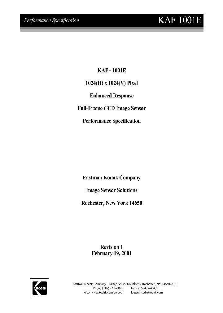 KAF-1001E_399235.PDF Datasheet