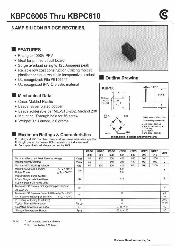 KBPC606_273064.PDF Datasheet
