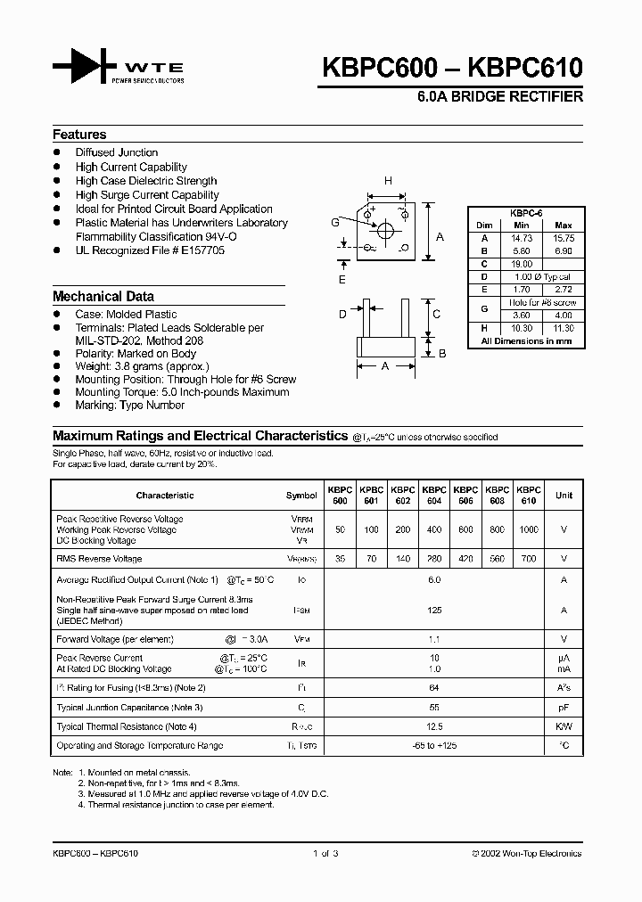 KBPC606_273066.PDF Datasheet