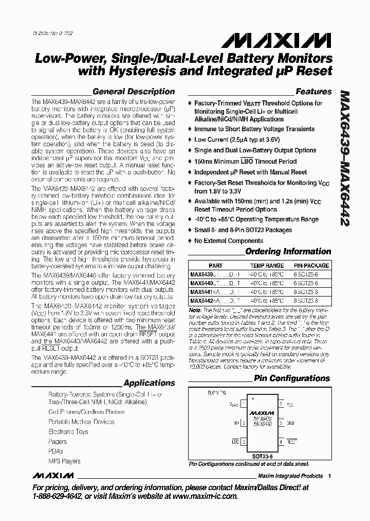 MAX6439_152711.PDF Datasheet