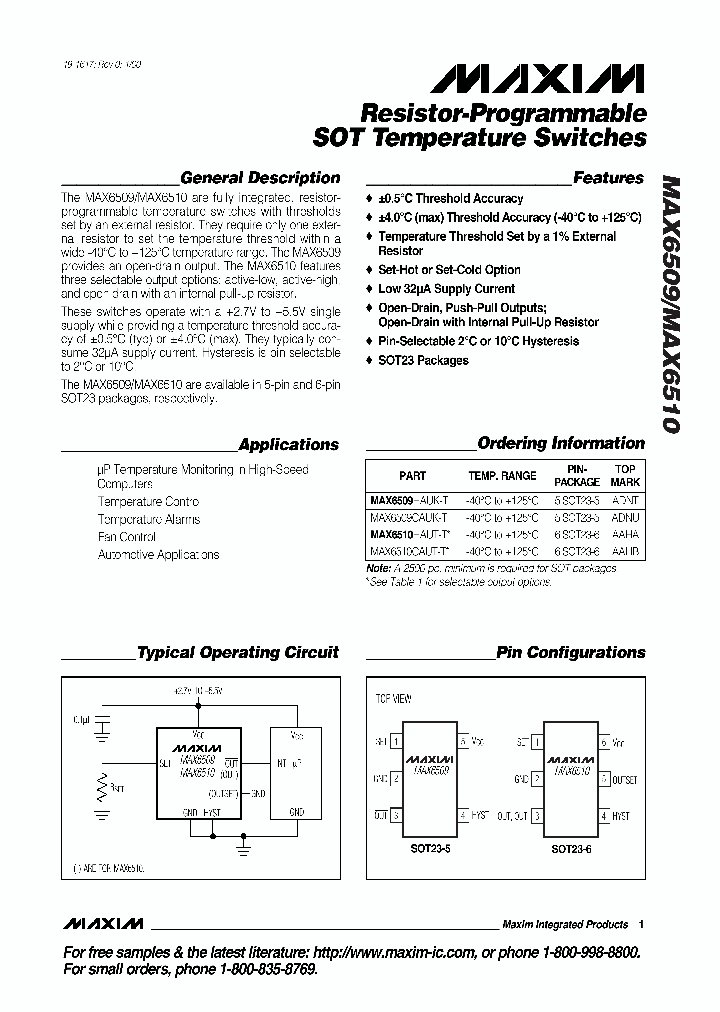 MAX6509-BMAX6510_422769.PDF Datasheet