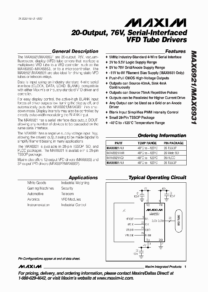 MAX6921_410235.PDF Datasheet