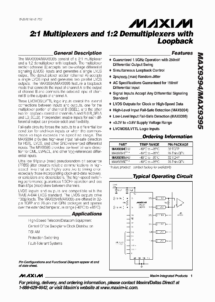 MAX9394_402316.PDF Datasheet
