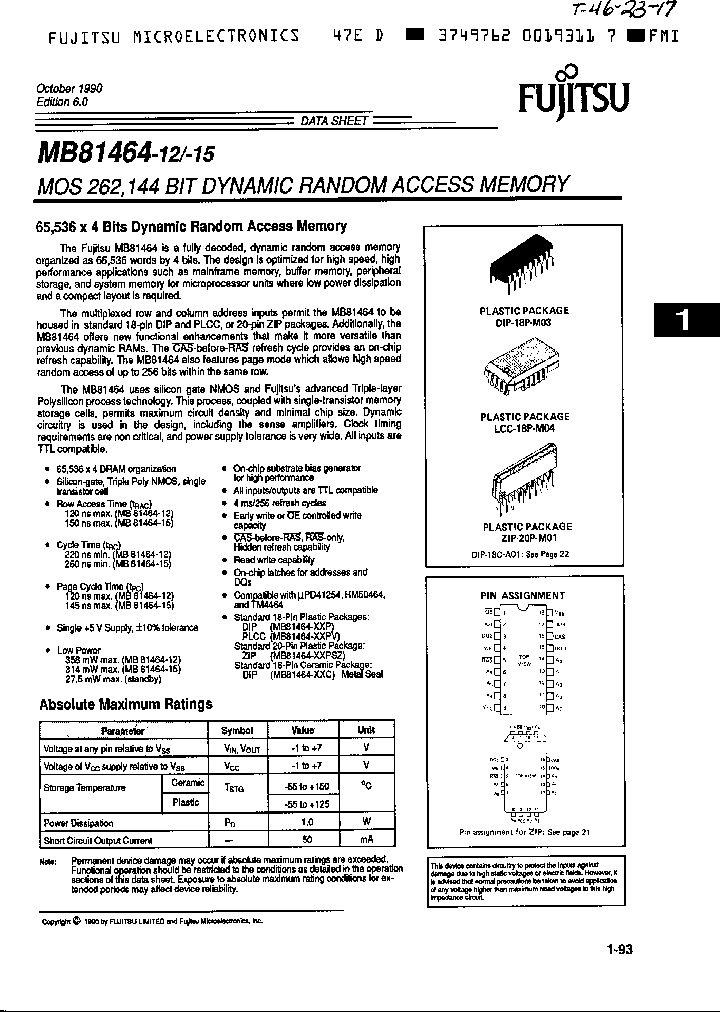 MB81464_399649.PDF Datasheet