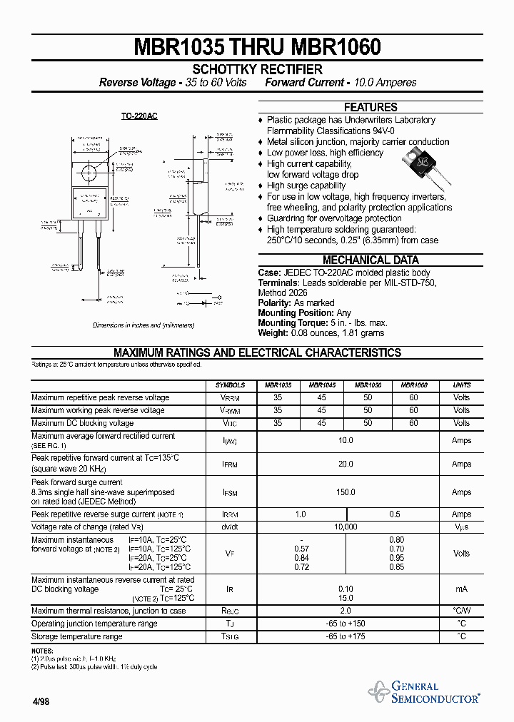 MBR1045_434399.PDF Datasheet