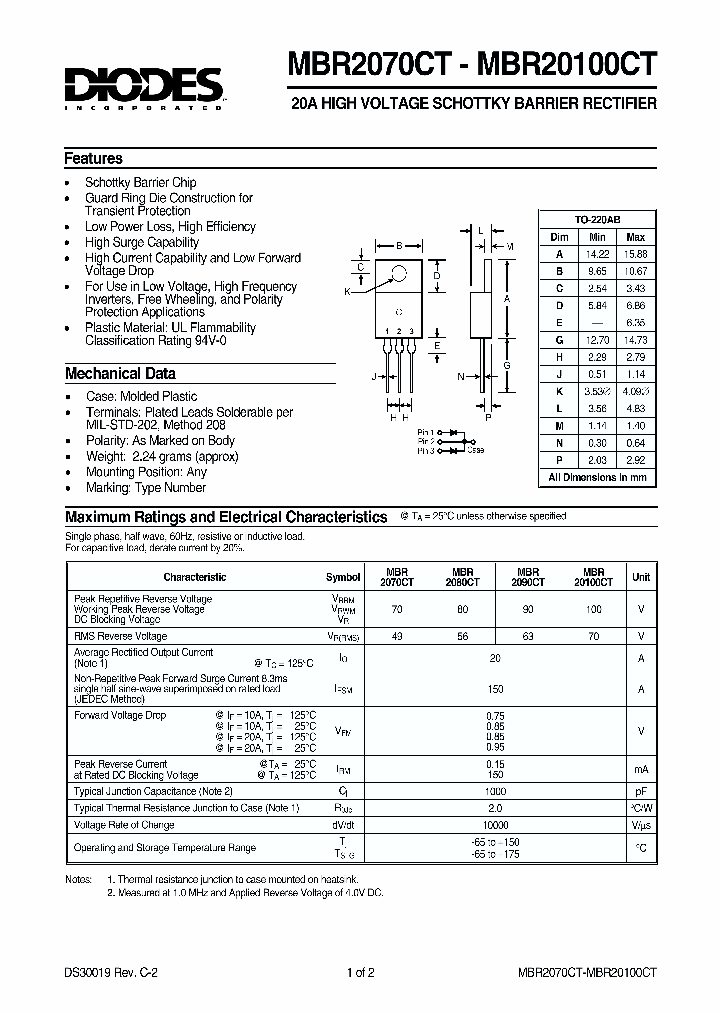 MBR2080CT_433536.PDF Datasheet