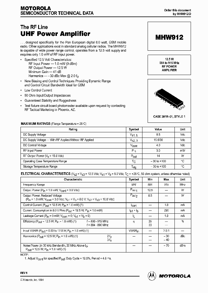 MHW912_52759.PDF Datasheet