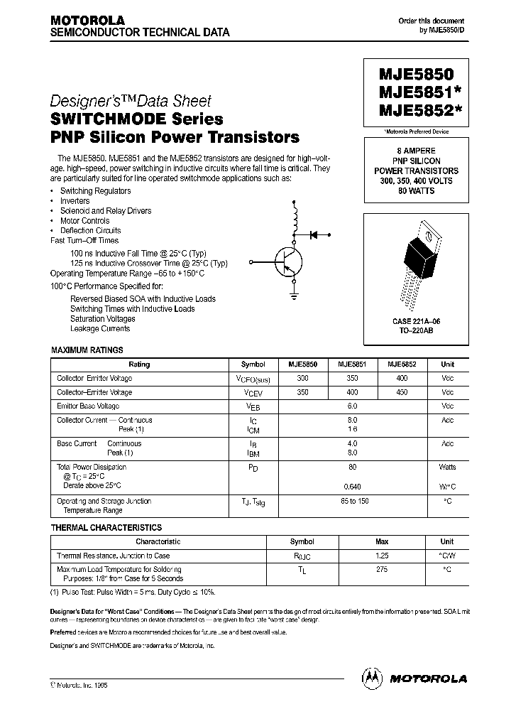 MJE5852_394236.PDF Datasheet
