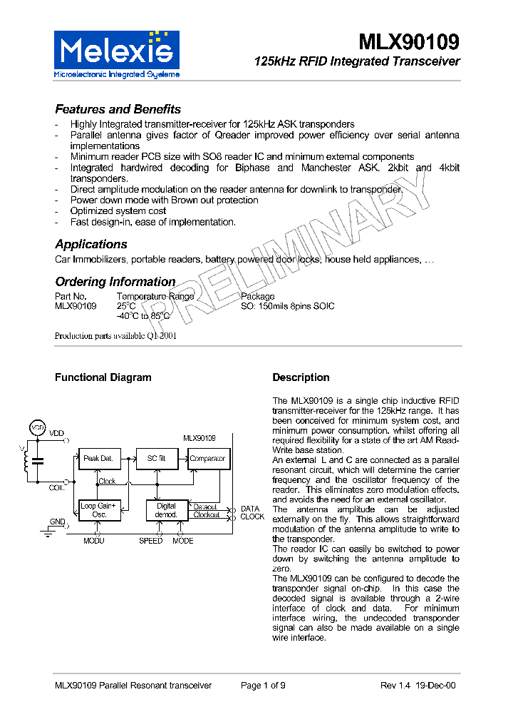 MLX90109_422327.PDF Datasheet