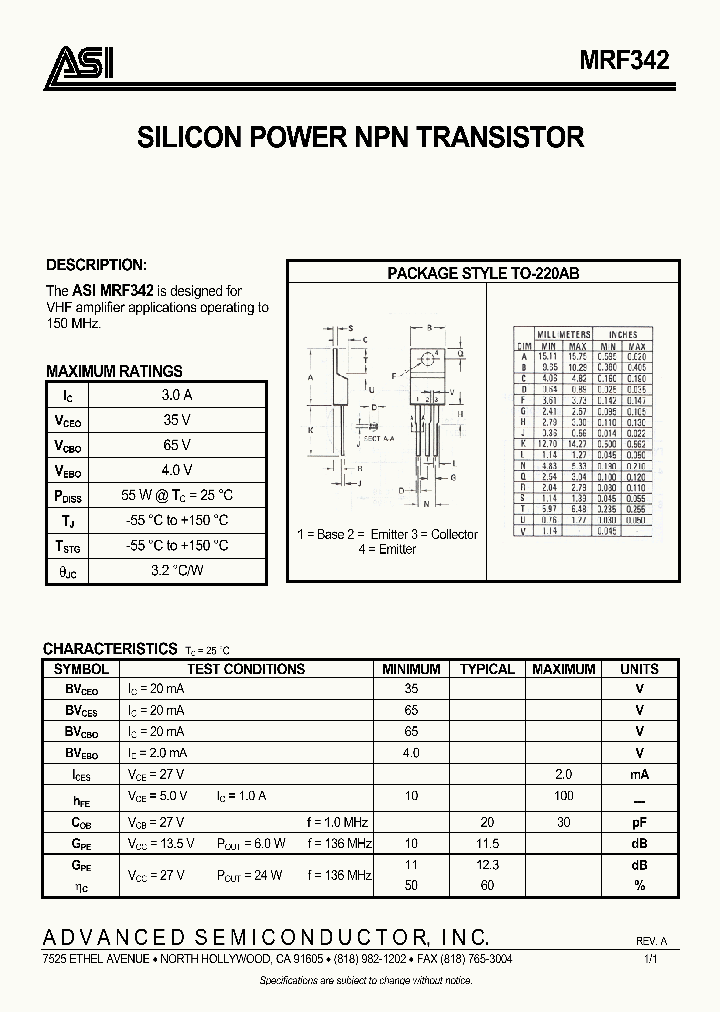 MRF342_432275.PDF Datasheet