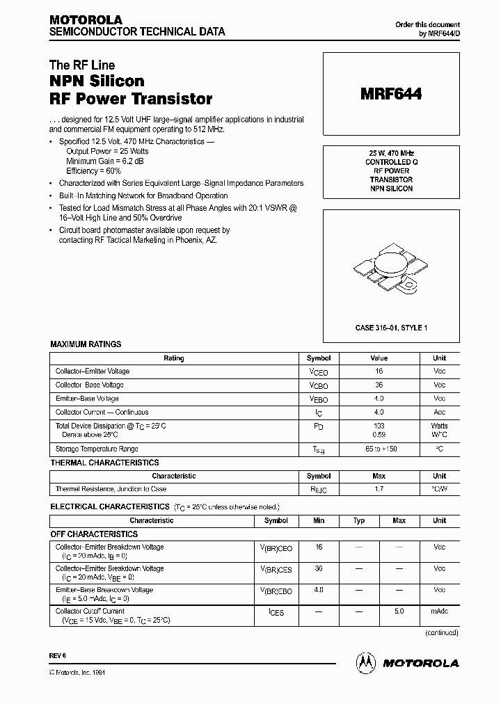MRF644_396896.PDF Datasheet