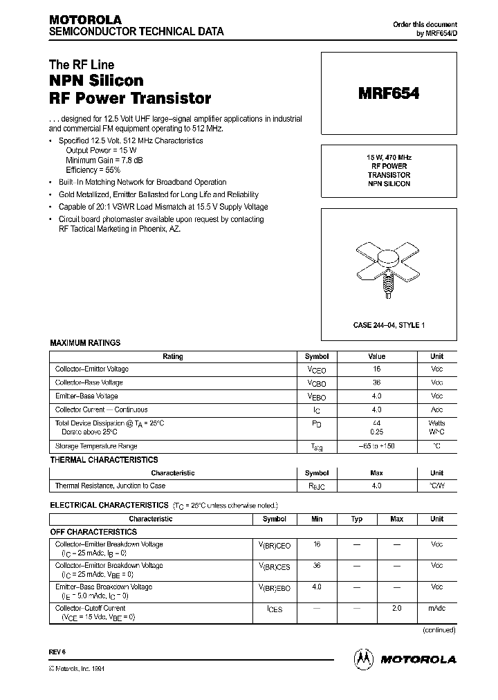 MRF654_430646.PDF Datasheet