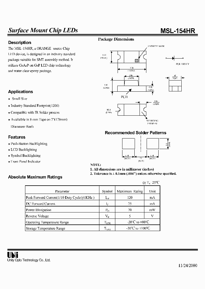 MSL-154HR_406737.PDF Datasheet
