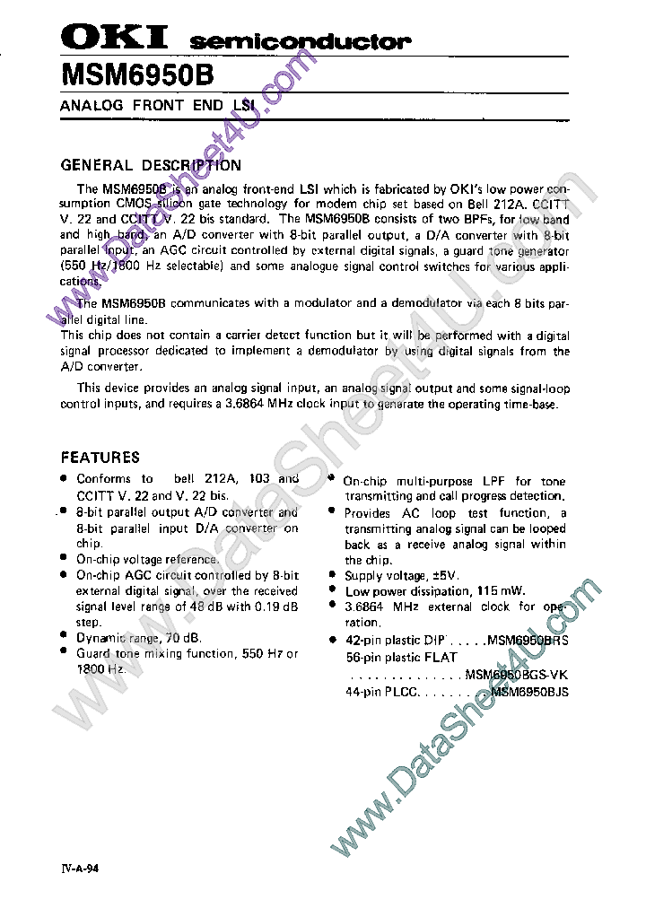 MSM6950B_392345.PDF Datasheet