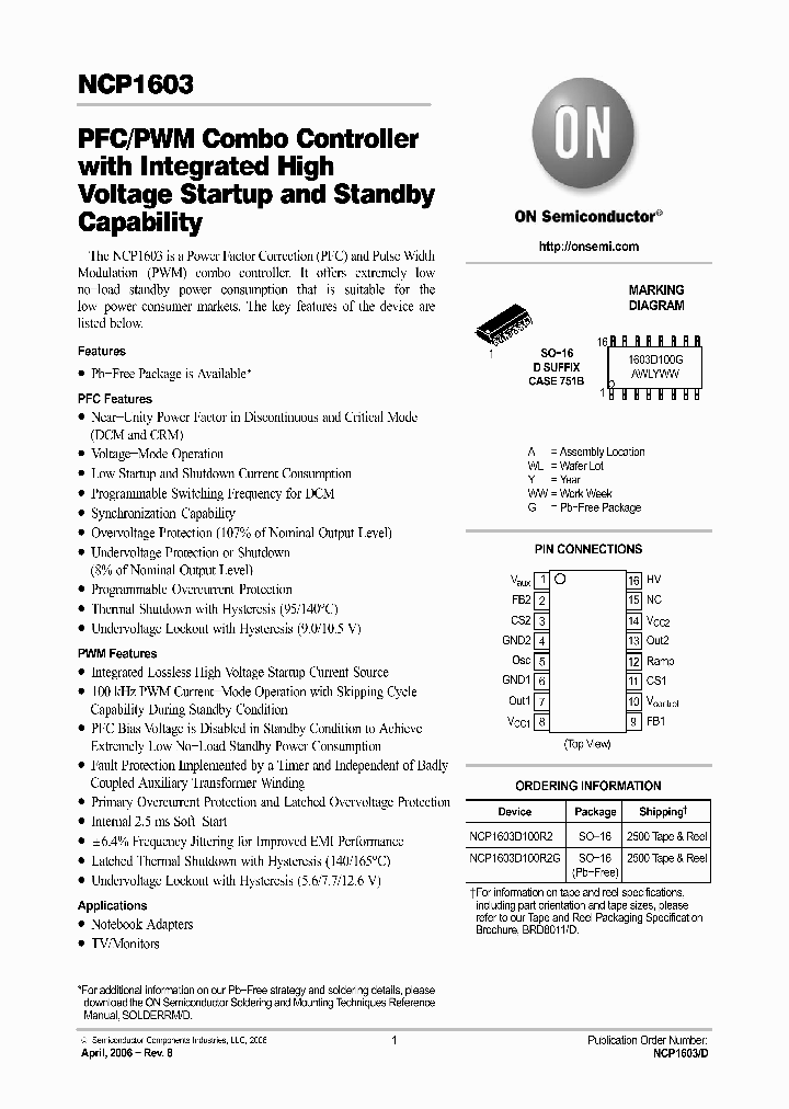 NCP1603_406618.PDF Datasheet