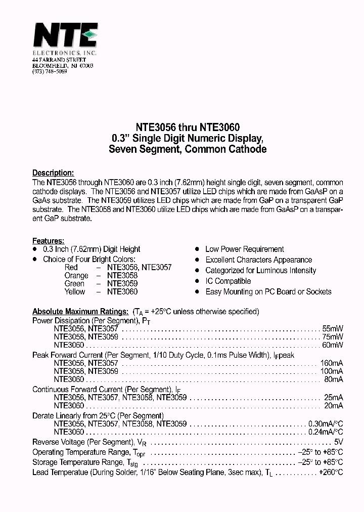 NTE3056_404668.PDF Datasheet