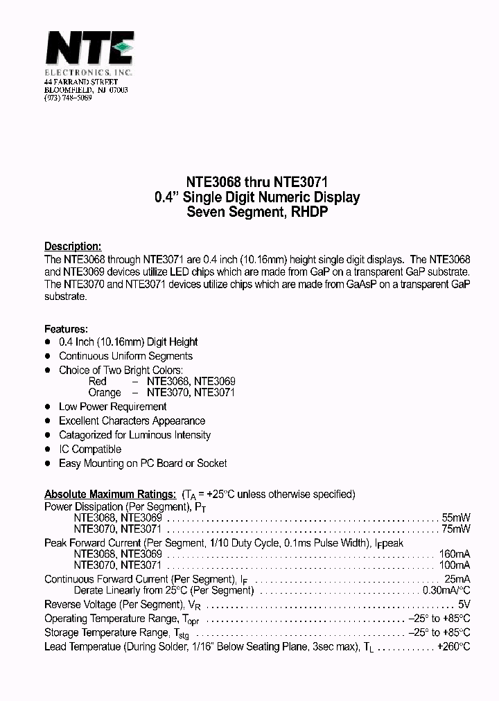NTE3071_412656.PDF Datasheet