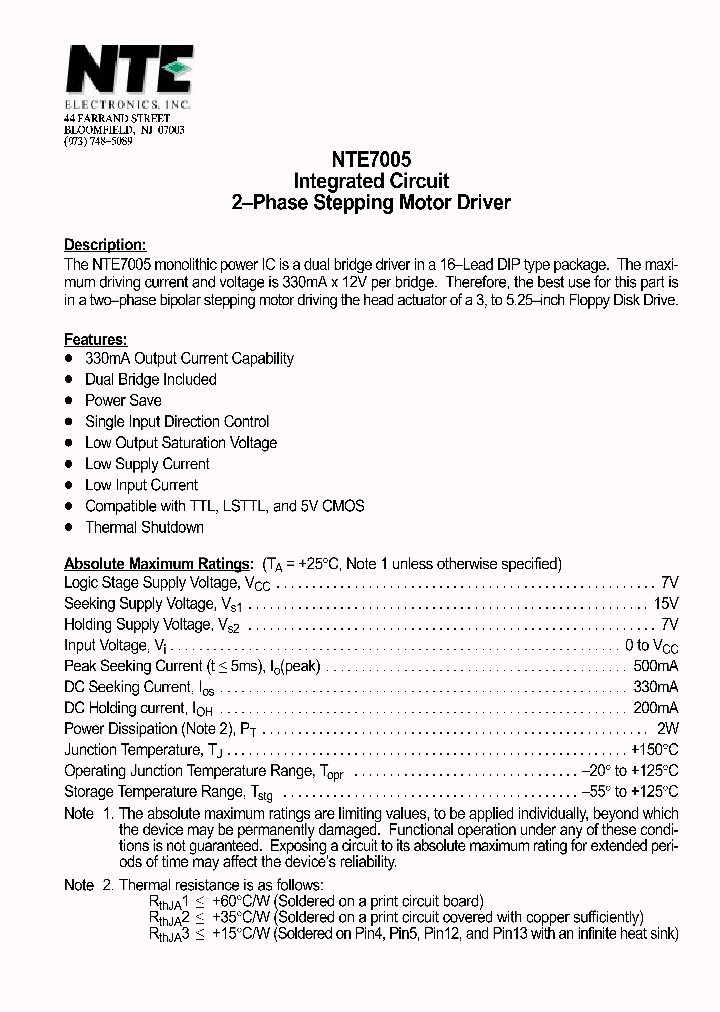 NTE7005_387854.PDF Datasheet