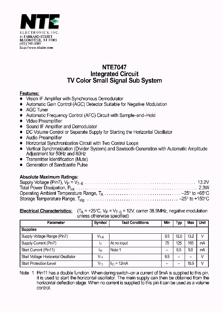NTE7047_409886.PDF Datasheet