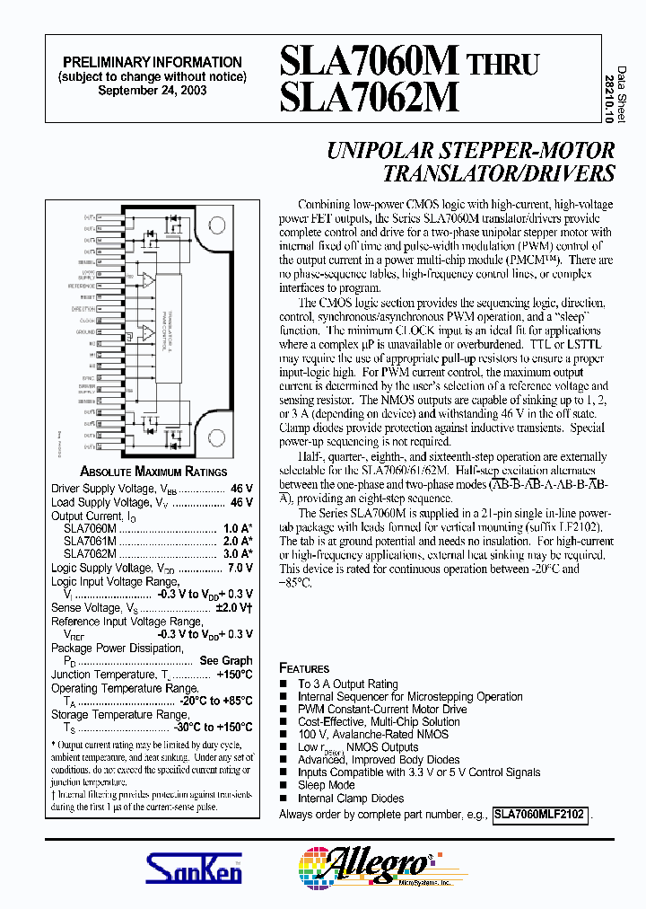SLA7060MLF210_423672.PDF Datasheet