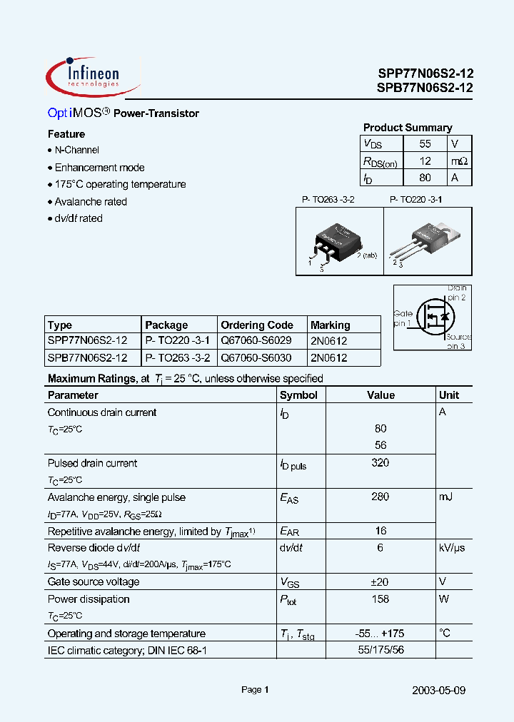 SPP77N06S2-12_400860.PDF Datasheet