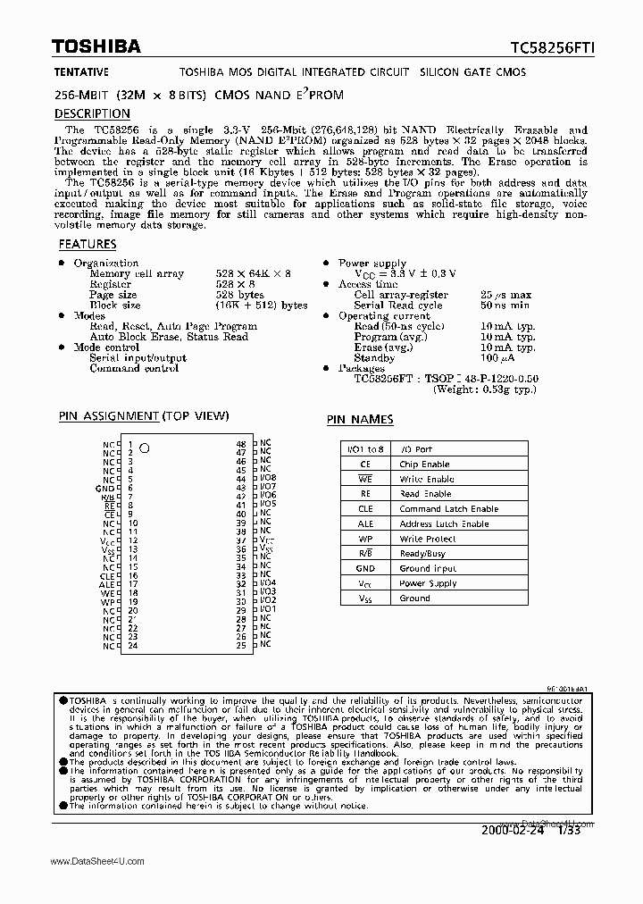 TC58256FTI_405408.PDF Datasheet