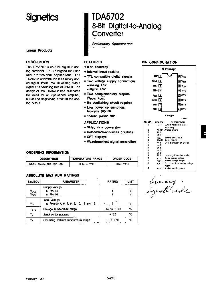 TDA5702_410255.PDF Datasheet