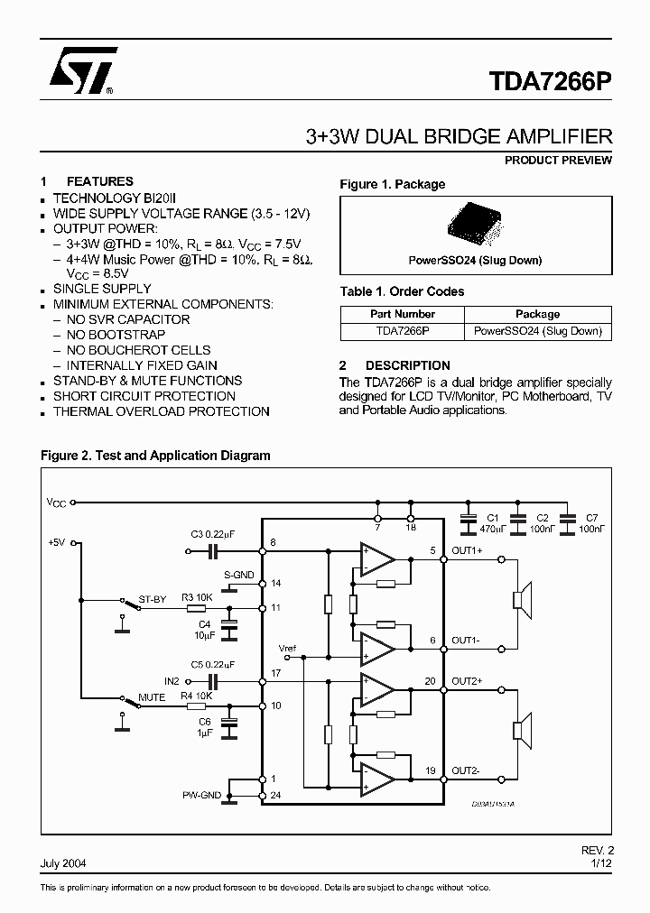 TDA7266P_399527.PDF Datasheet