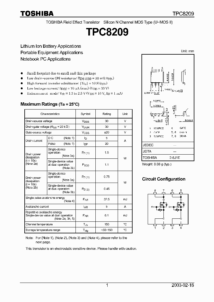 TPC8209_418476.PDF Datasheet