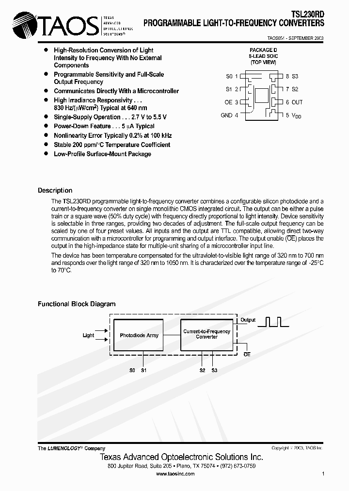 TSL230RD_391534.PDF Datasheet