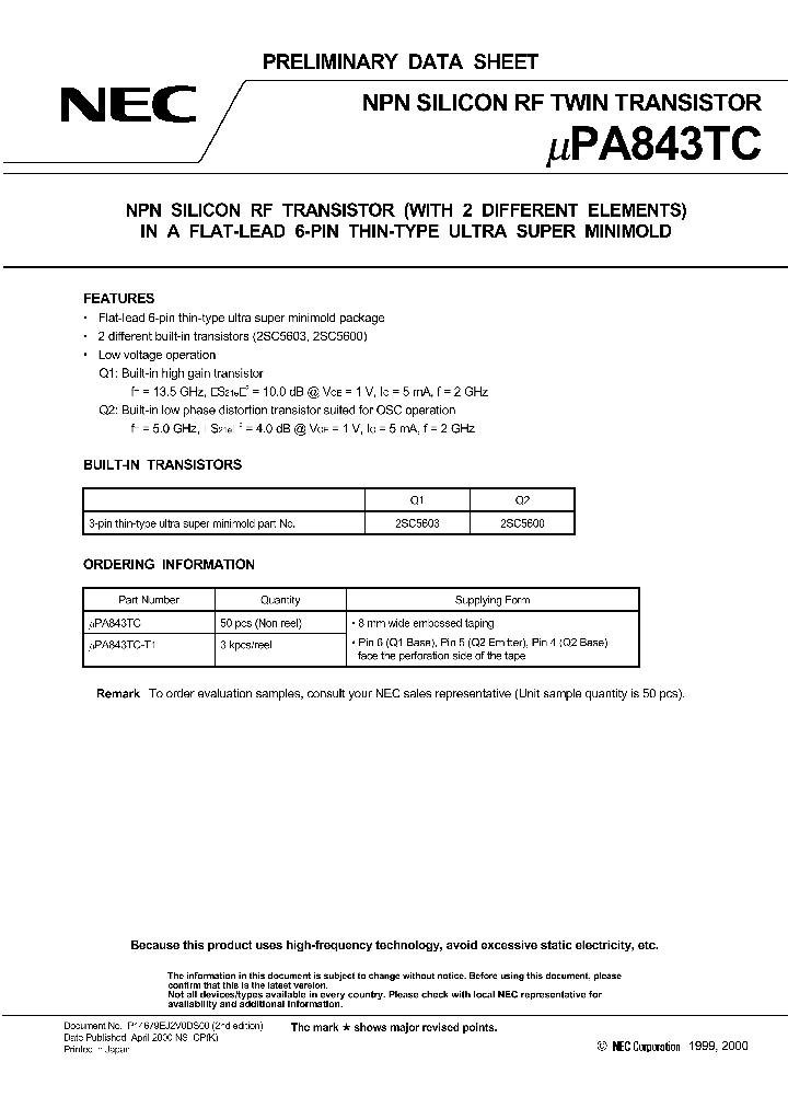UPA843TC_418727.PDF Datasheet
