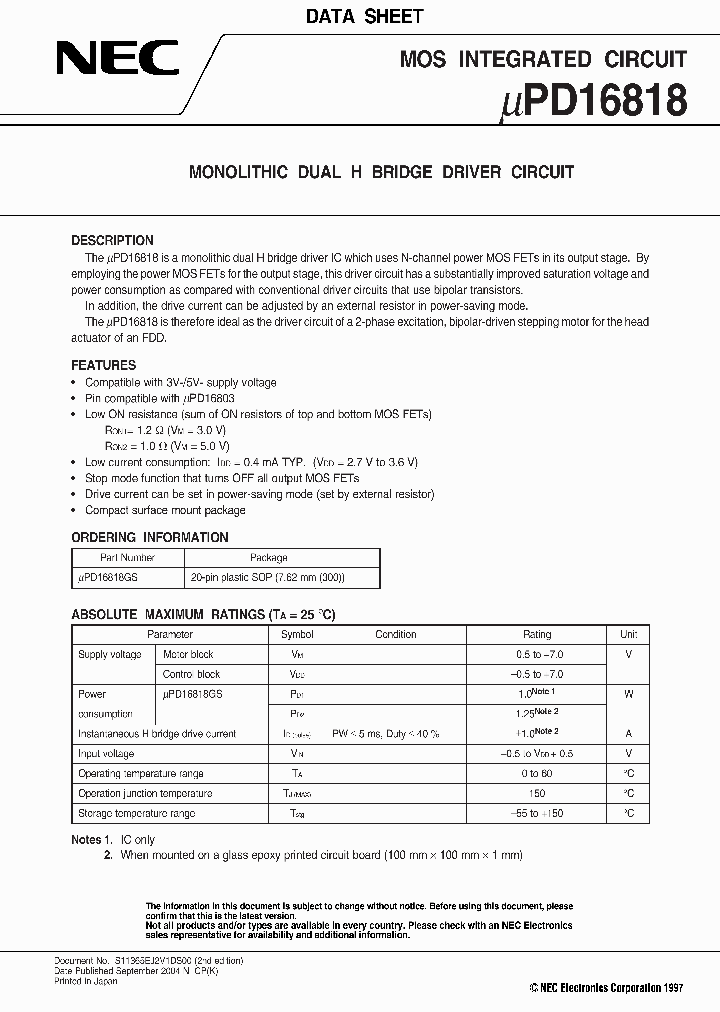 UPD16818_431045.PDF Datasheet