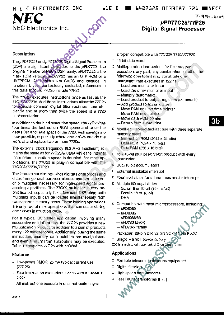 UPD77P25_405242.PDF Datasheet