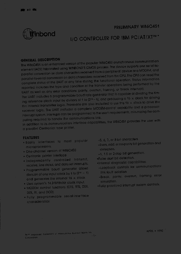 W86C451_394566.PDF Datasheet