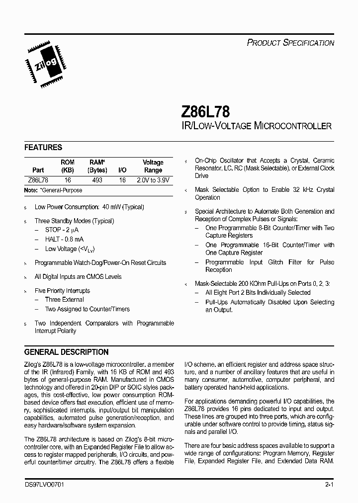 Z86L78_401664.PDF Datasheet