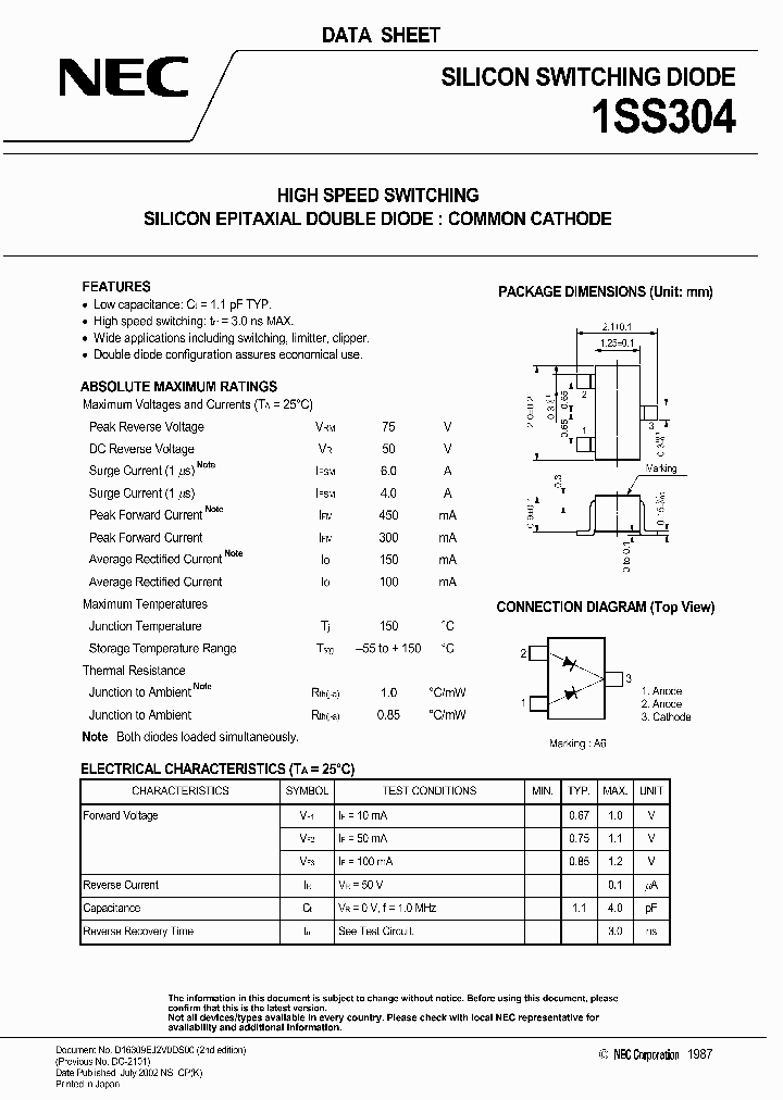 1SS304-T2_480850.PDF Datasheet