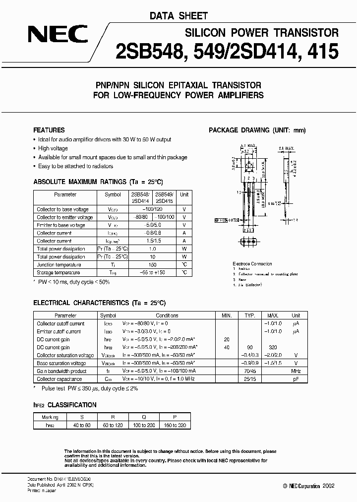 2SD414_439325.PDF Datasheet